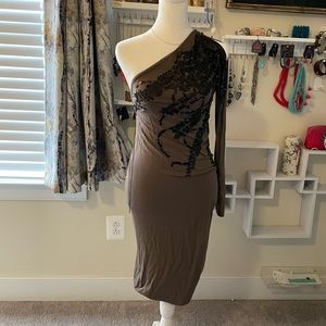 Mango olive green dress